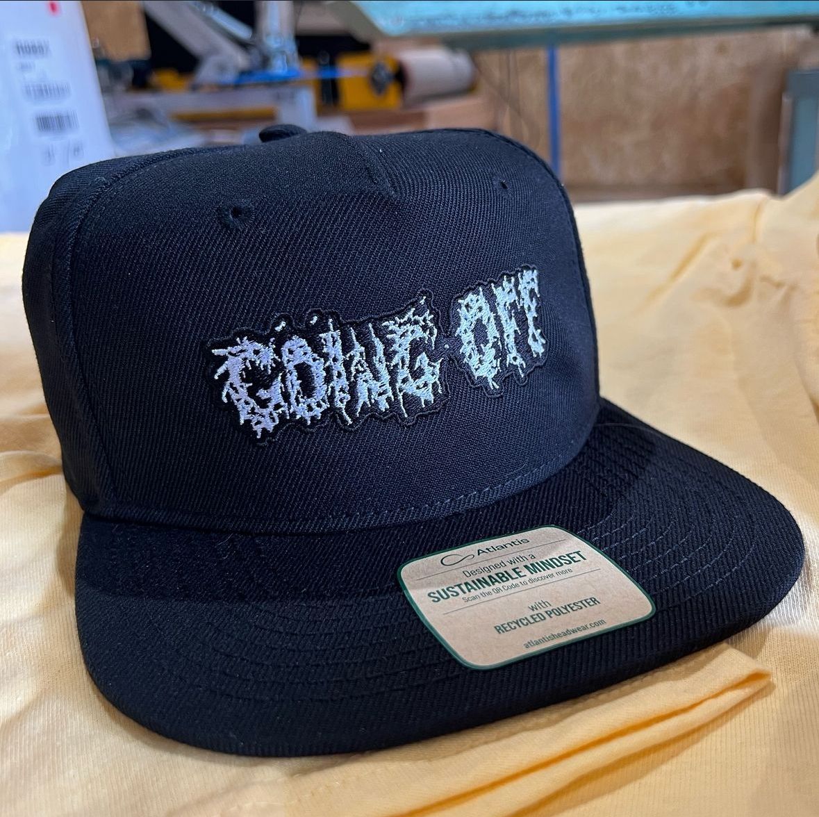 Embroidered recycled polyester cap